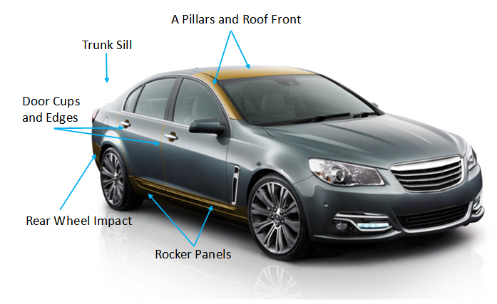 Popular paint protection coverage areas