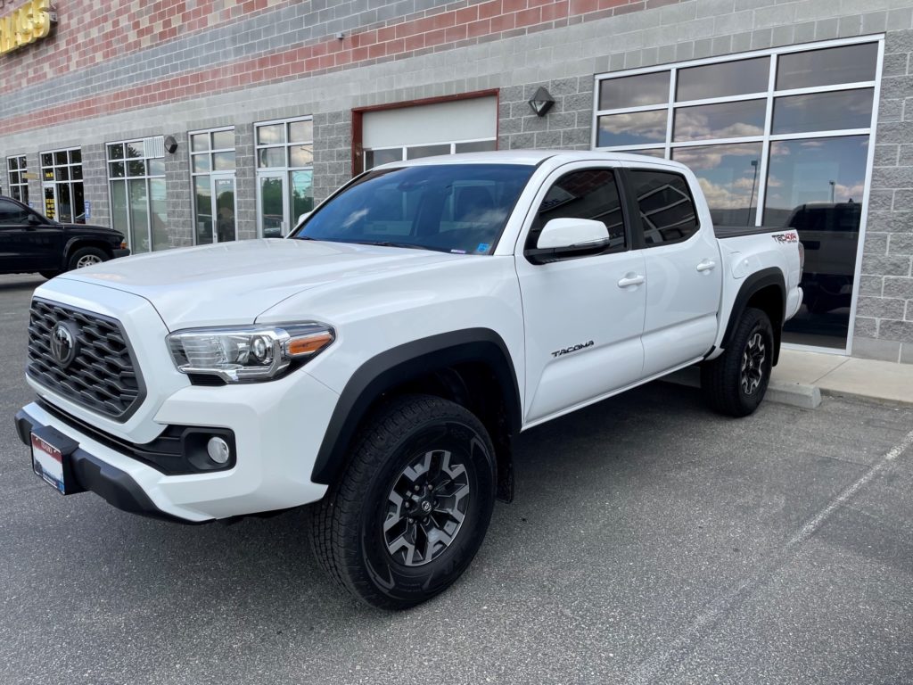 white 2021 Toyota Tacoma xpel prime xr plus ceramic window tint