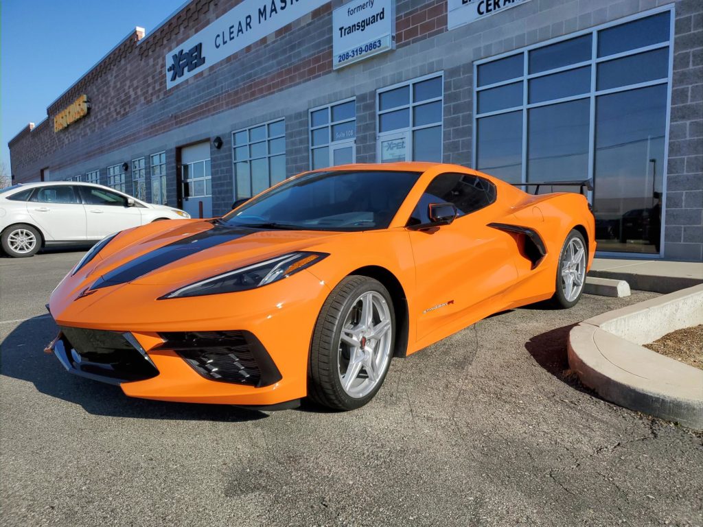 Amplify Orange 2022 Corvette C8 full front ultimate plus paint protection film