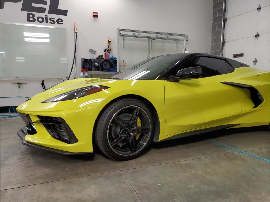 2022 accelerate yellow corvette c8 ultimate plus ppf and fusion ceramic coating