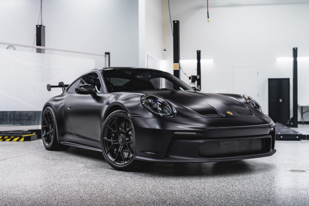 black 2022 Porsche 911 GT3 full stealth ppf and fusion plus ceramic coating