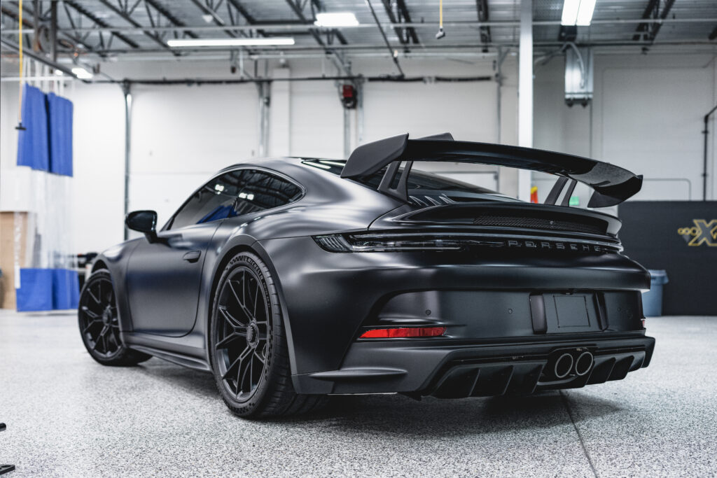 black 2022 Porsche 911 GT3 full stealth ppf and fusion plus ceramic coating
