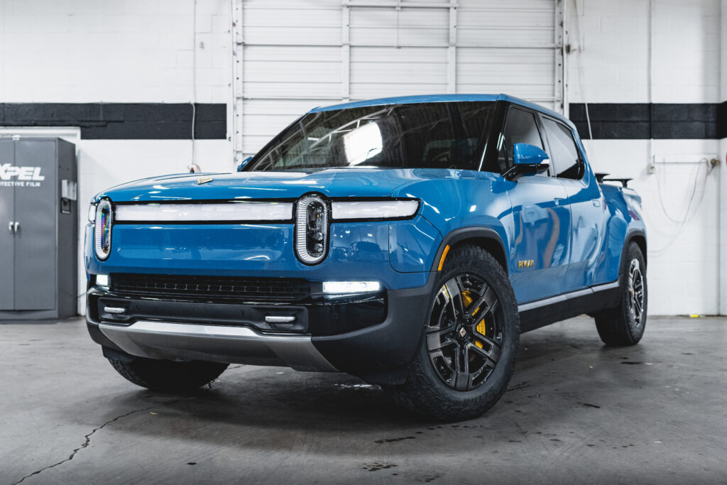 blue 2022 Rivian R1T full xpel ultimate plus PPF